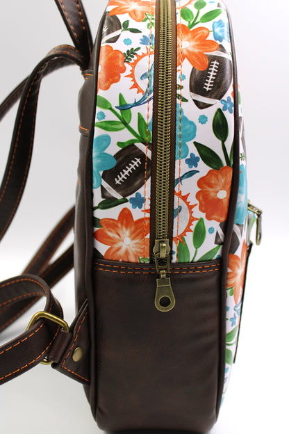 Dolphins Football Floral Mini Backpack