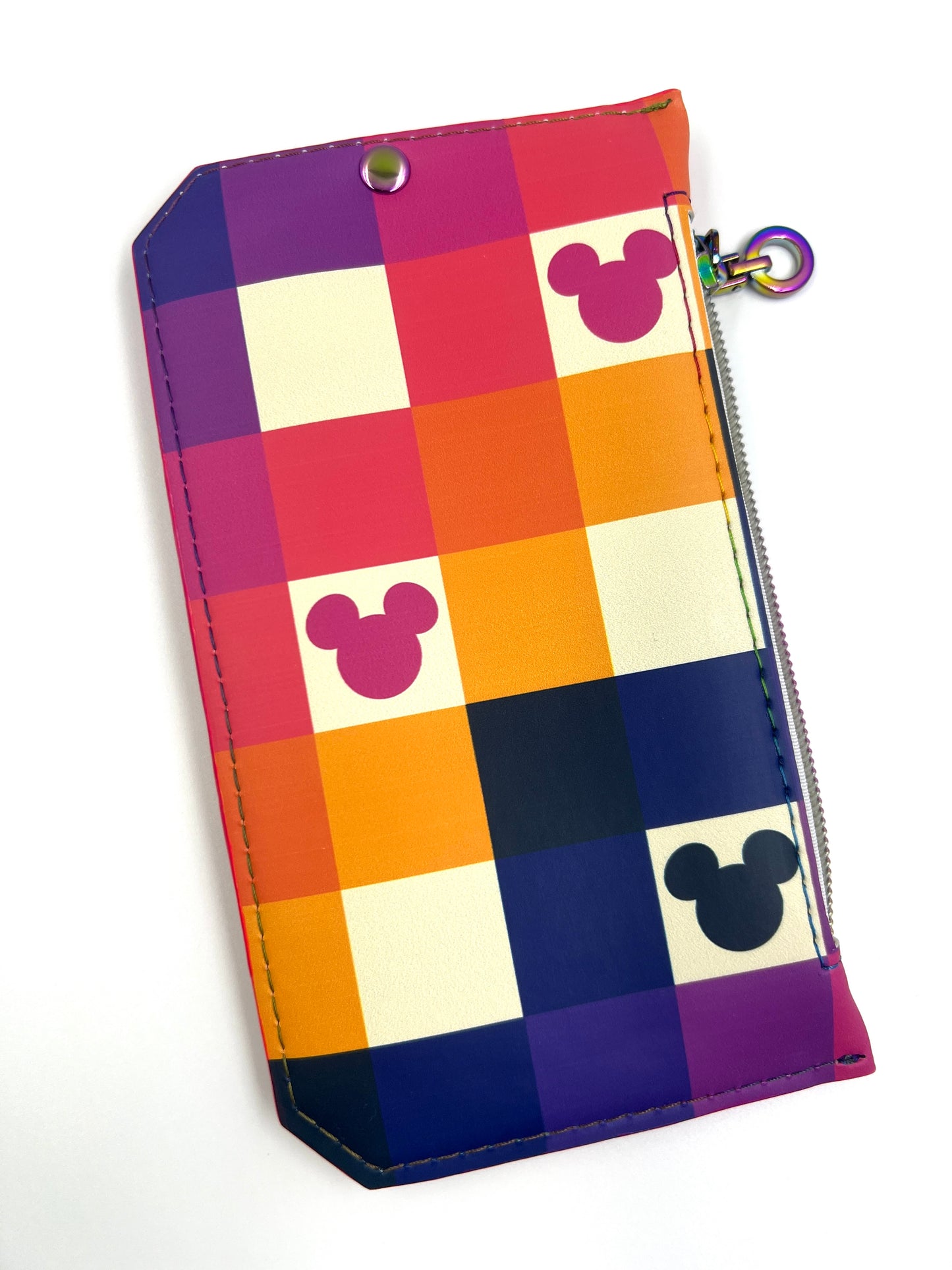 Checkered Mickey Slim Wallet