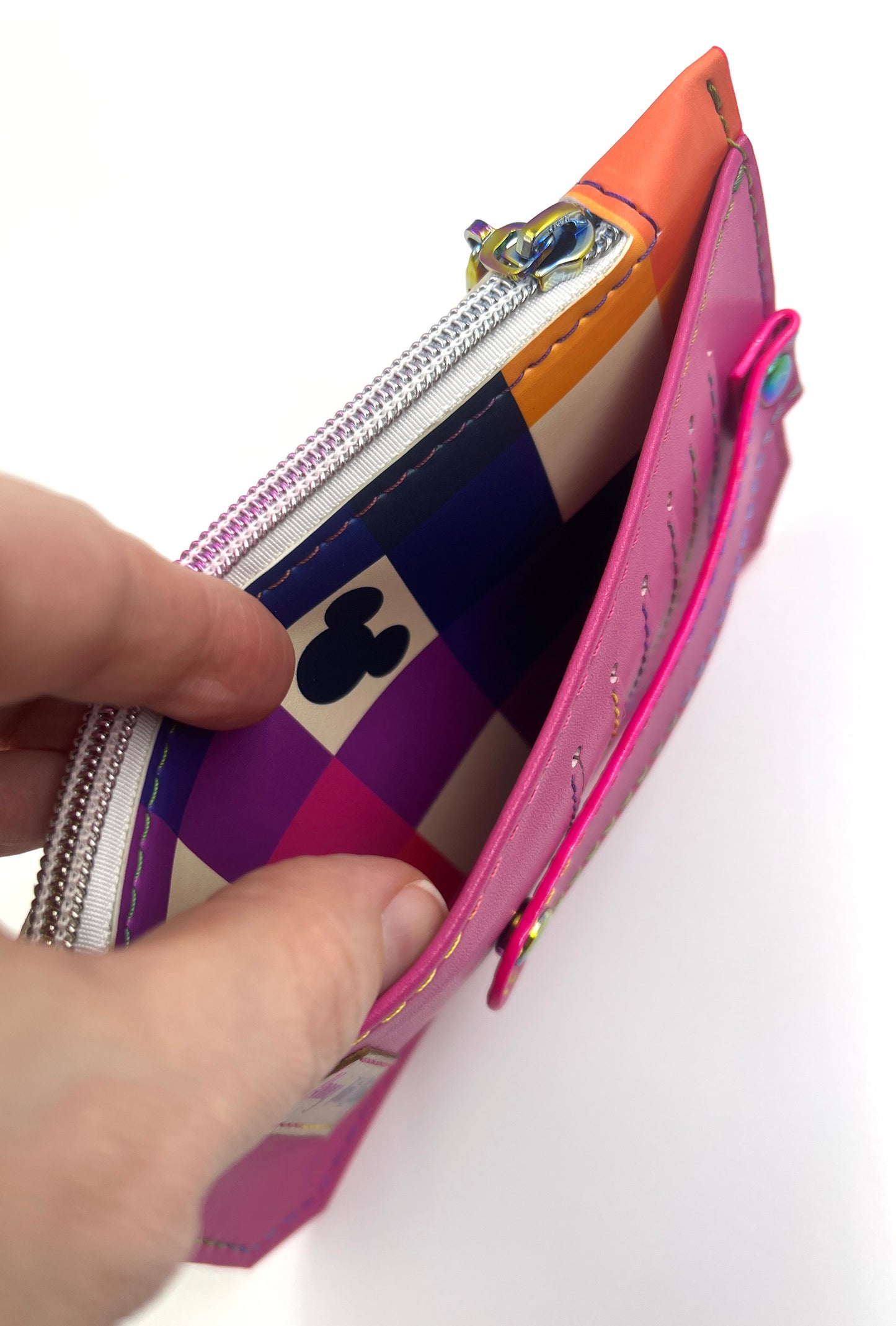 Checkered Mickey Slim Wallet