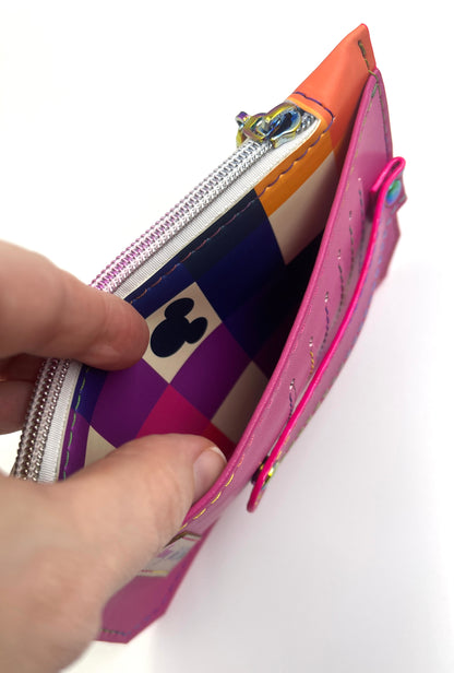 Checkered Mickey Slim Wallet