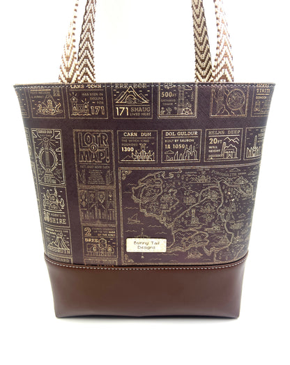 LOTR Maps Tote Bag